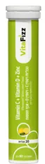 ויטה פיז טבליות ויטמין C + D + אבץ תוססות VITA FIZZ Vitamin C + D + Zinc Effervescent Tablets