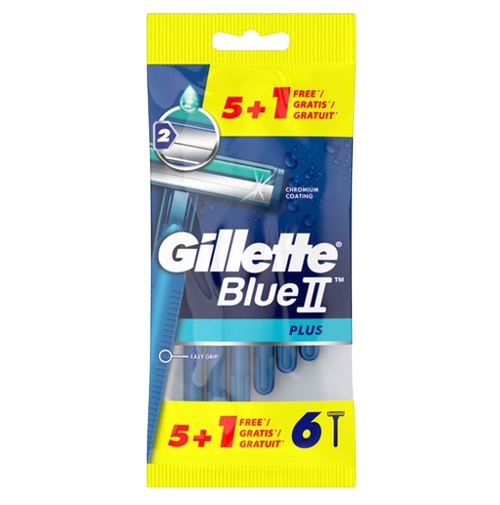 ג'ילט בלו 2 מכיל 6 סכיני גילוח Gillette