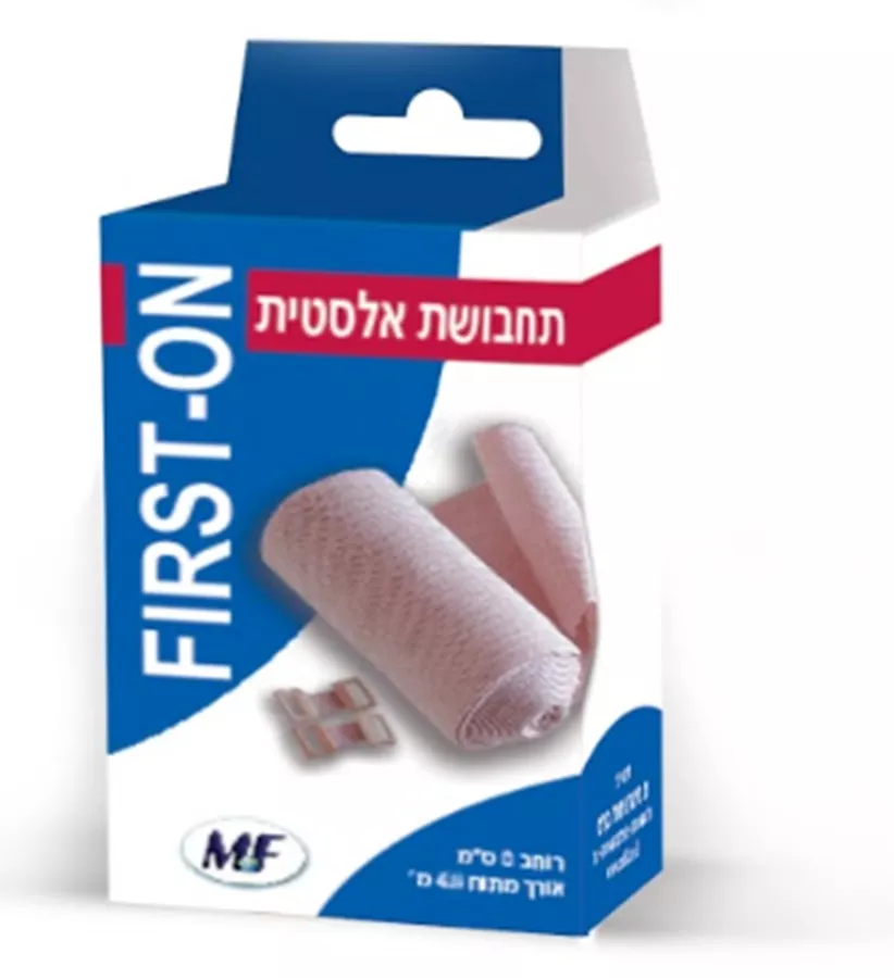 תחבושת אלסטית רב שימושית פירסט און First-On בגודל 6 ס