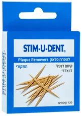 קיסם דנטלי דו צדדי מעץ Stim U Dent אריזת 120 יחידות