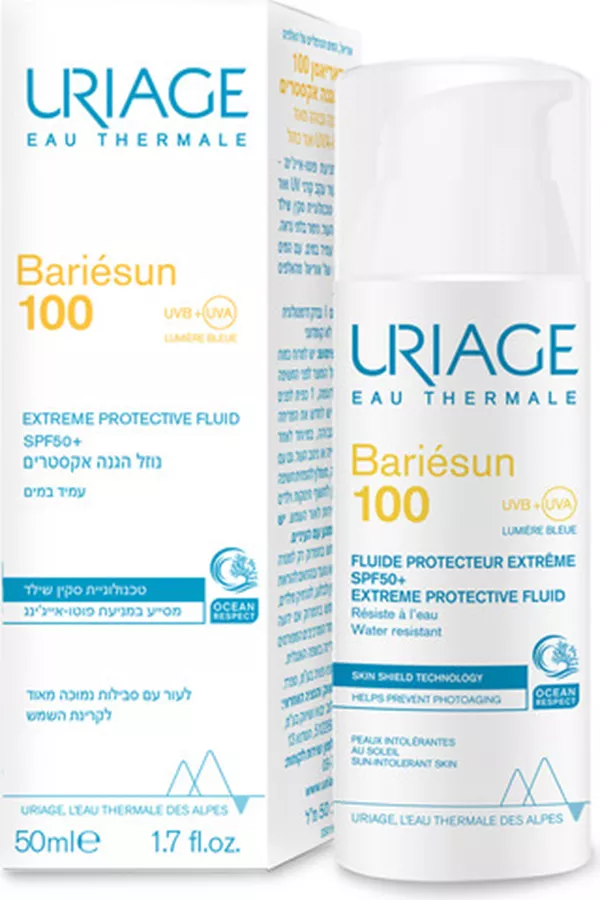 אוריאז' באריאסן 100 נוזל הגנה אקסטרים +SPF50 להגנה גבוהה מאוד ואור כחול URIAGE