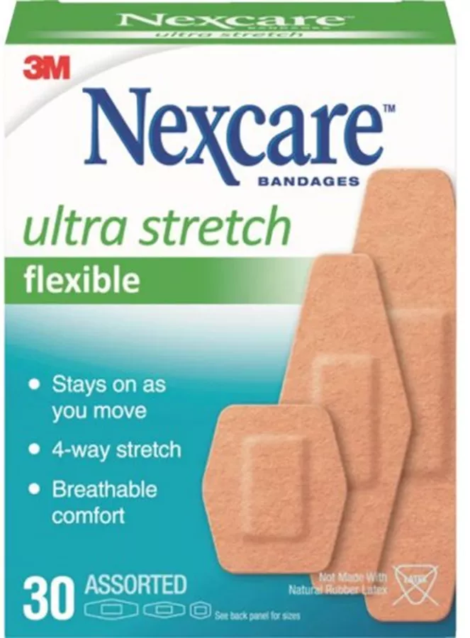 נקסקר פלסטרים אולטרה נמתחים 30 יחידות מעורב Nexcare