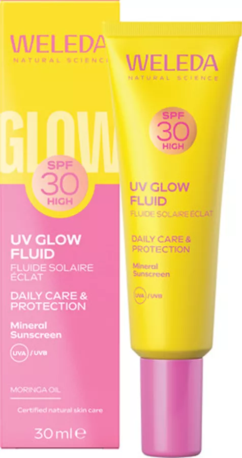 וולדה תחליב פנים להגנה מהשמש SPF30 לעור זוהר 30 מ''ל Weleda Glow Sunscreen Face Lotion SPF30