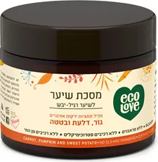 אקו לאב מסיכה לשיער רגיל עד יבש, מכיל תמציות ירקות כתומים EcoLove