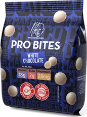מקס ברנר PRO BITES כדורי סויה קראנצ'יים מצופים בשוקולד לבן Max Brenner PRO BITES White Chocolate