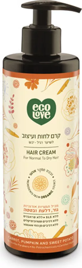 אקו לאב קרם לחות ועיצוב לשיער רגיל עד יבש EcoLove