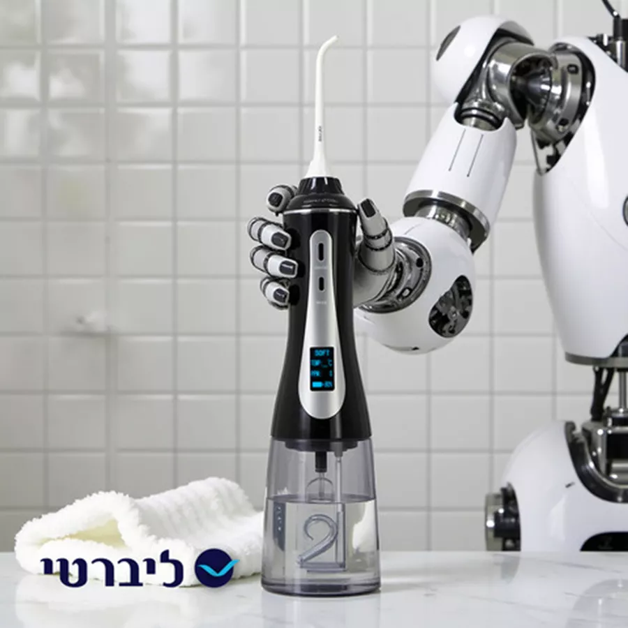 פרש גאמס סילון מים דנטלי נטען בצבע שחור Fresh Gums SMART