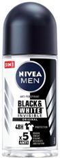 ניוואה דאודורנט רול און שקוף בלאק & וויט לגבר Nivea