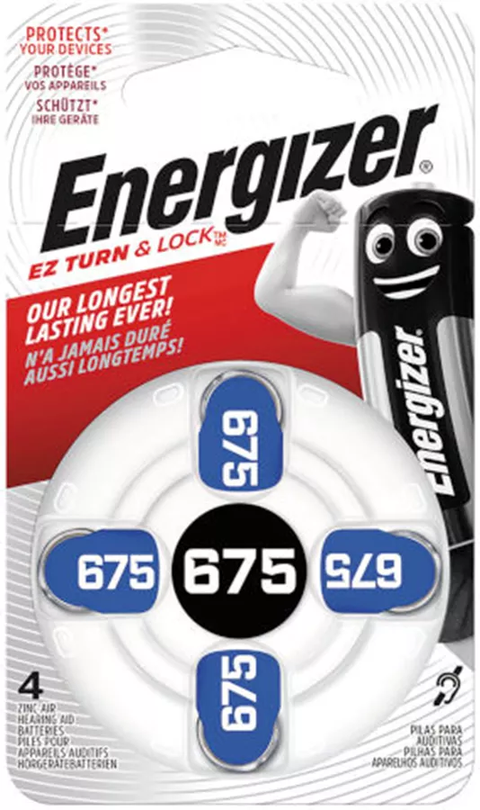אנרג'ייזר סוללות כפתור למכשיר שמיעה 675 Energizer