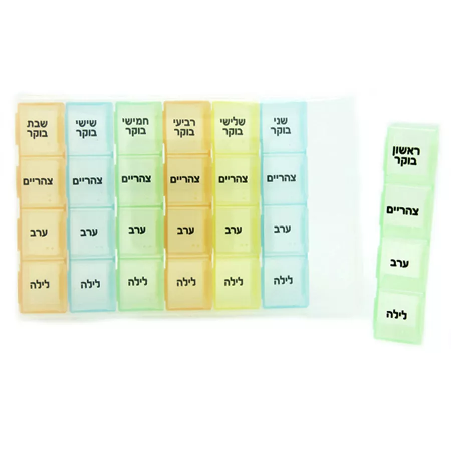 קופסת תרופות חודשית 28 תאים מתפרקים Slider