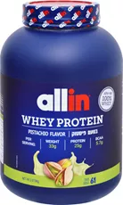 אבקת חלבון מי גבינה Allin WHEY בטעם פיסטוק אריזת 2 ק"ג