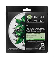 גרנייה מסיכת לחות לפנים פחם ותה שחור לטיהור ומראה עור מאט