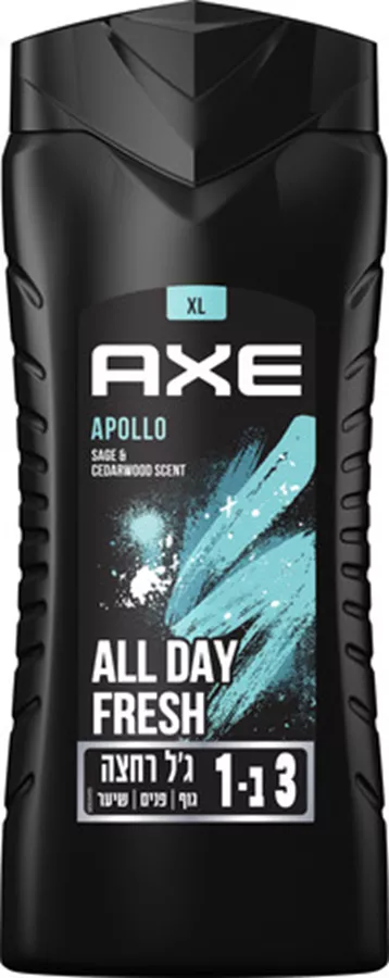 אקס ג'ל רחצה לגבר 3 ב-1 אפולו AXE