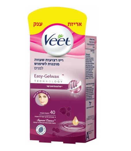 ויט רצועות שעווה מוכנות לפנים 40 יחידות Veet