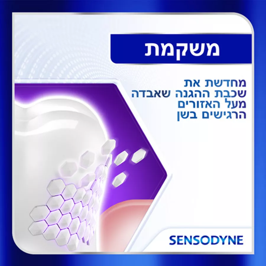 סנסודיין משחת שיניים שיקום קליני מלבינה עם פלואוריד Sensodyne