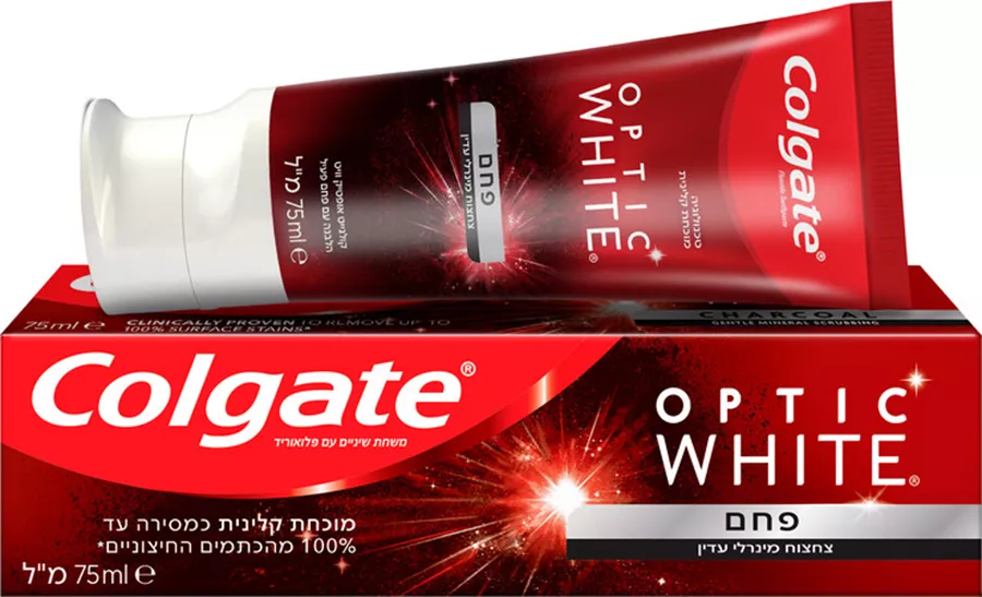 קולגייט משחת שיניים אופטיק וויט פחם Colgate
