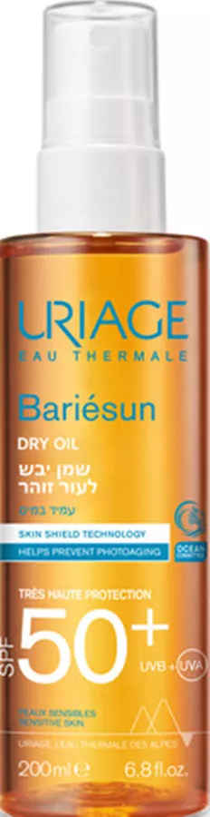 אוריאז' באריאסן שמן יבש להגנה מהשמש +SPF50 לעור זוהר URIAGE