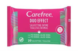 קרפרי מגבונים לניקוי טינטימי עם תה ירוק ואלו-ורה Carefree  