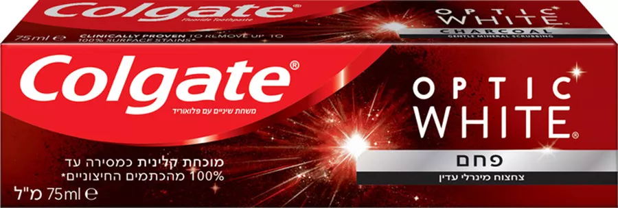 קולגייט משחת שיניים אופטיק וויט פחם Colgate