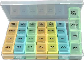 קופסת תרופות חודשית 28 תאים מתפרקים Slider