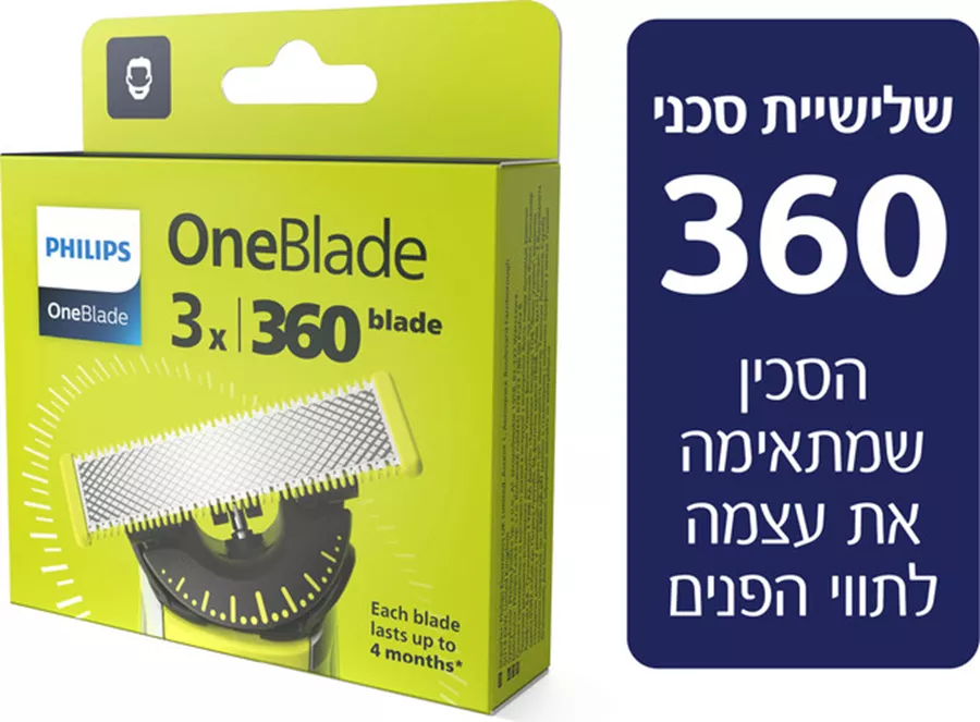 פיליפס סכיני גילוח למכשיר 360 Philips OneBlade