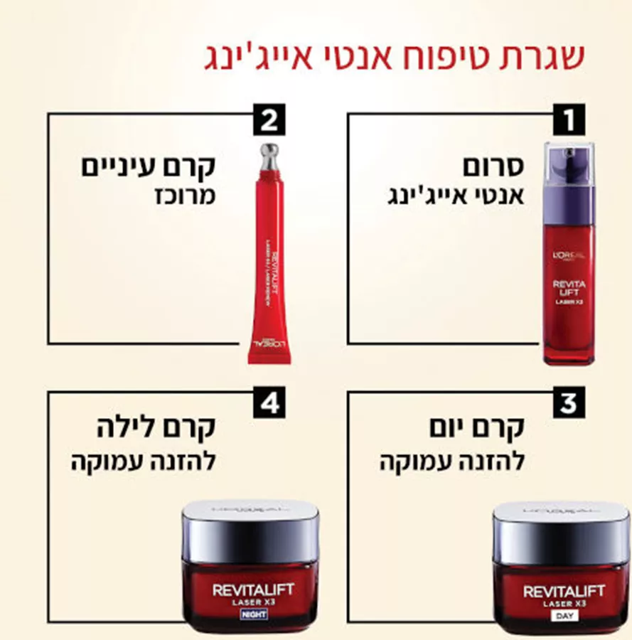 לוריאל רויטליפט לייזר קרם פנים ללילה להפחתת מראה קמטים L'Oreal