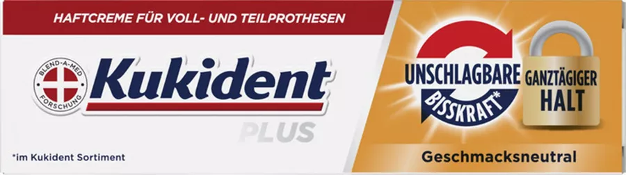 קוקידנט פלוס משחת הצמדה חזקה לשיניים לתותבות Kukident Plus